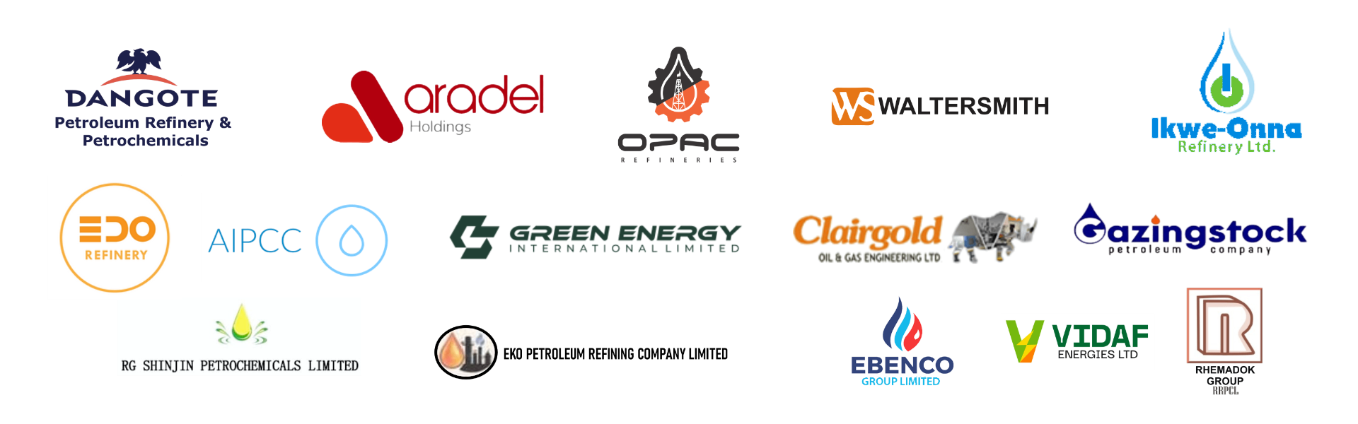 Corporate member logos of CORAN refinery and energy companies